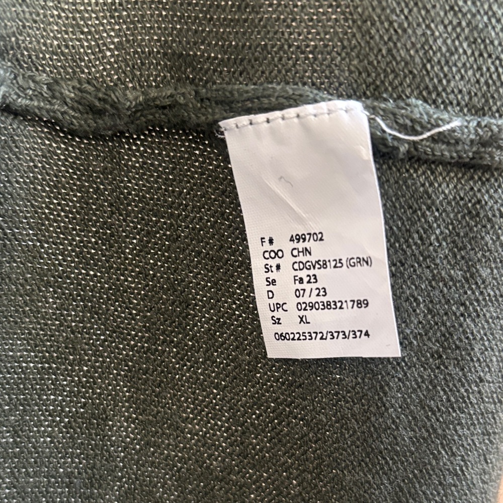 Gloria Vanderbilt Cozy Neutral Cardigan XL Olive Green - Picture 7 of 7
